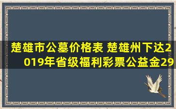 楚雄市公墓价格表 楚雄州下达2019年省级福利彩票公益金2973万元